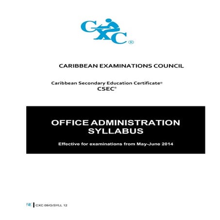 Csec office administration syllabus