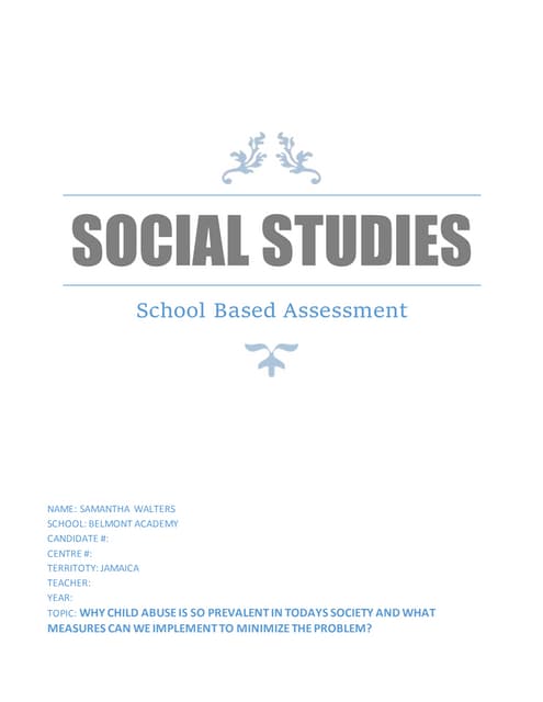 Cxc pob sba template with mark scheme | PDF
