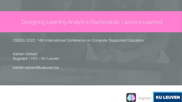 Designing Learning Analytics Dashboards: Lessons Learned