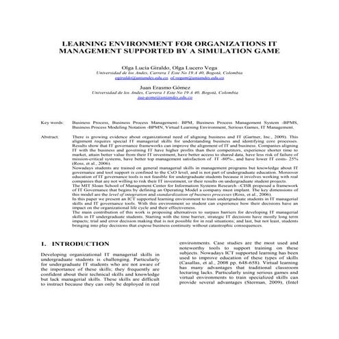 Learning Environment for IT Management