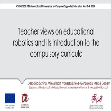 Teacher views on educational robotics and its introduction to the compulsory ...