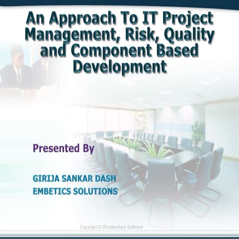 Cse it seminar ppt1, An Approach To IT Project Management