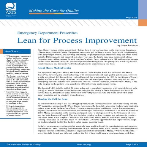 Cs Emergency Dept Prescribes Lean