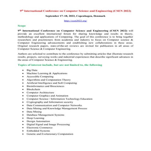 13th International Conference on Computer Science and Engineering (CSEN ...