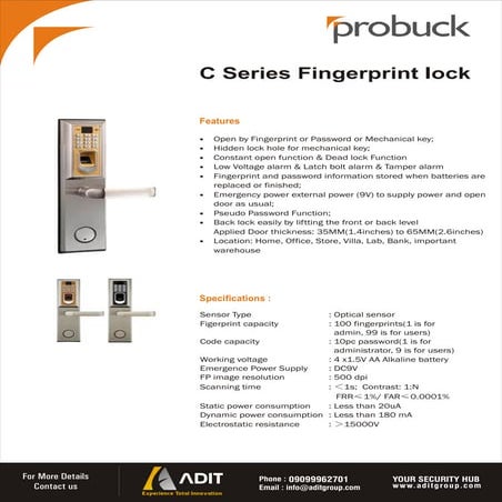 C series fingerprint_lock | PDF