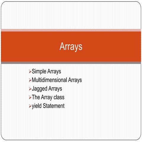 Arrays Class presentation