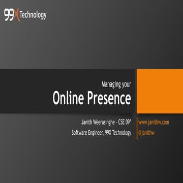 Managing Your Online Presence