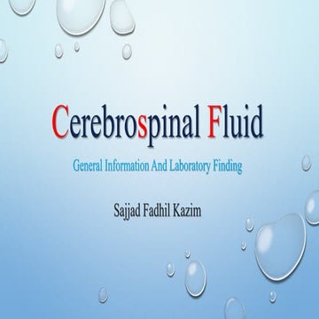 CSF General Information And Laboratory Finding