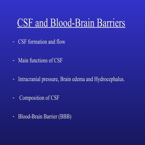 cereberal spinal fluid power point presentation