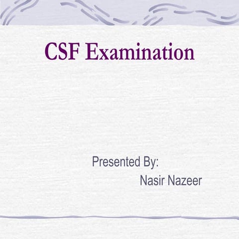 Csf examination