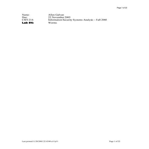 Worm Propagation Simulation Analysis
