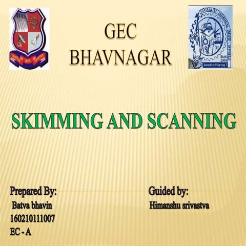 skimming and scanning