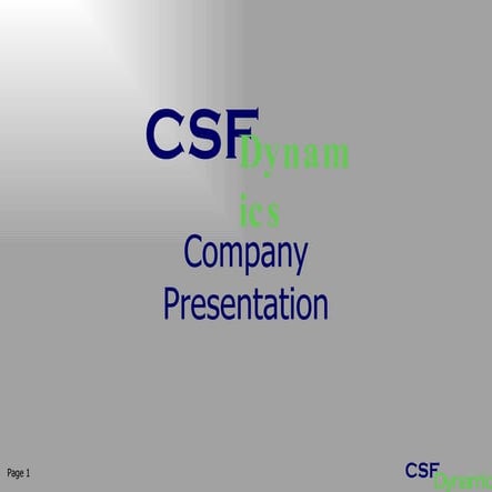 Csf Presentation 2009