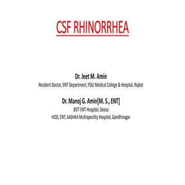 CSF Rhinorrhea 