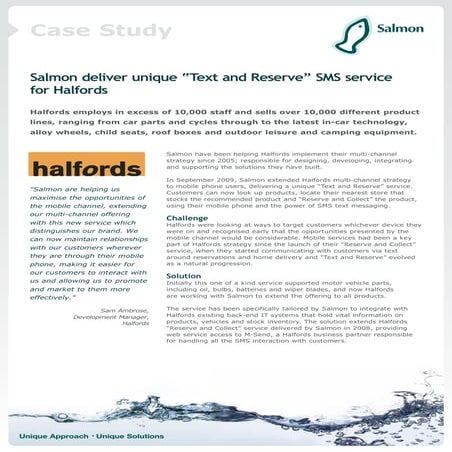 Halfords SMS case Study