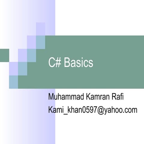 C sharp basics | PPT