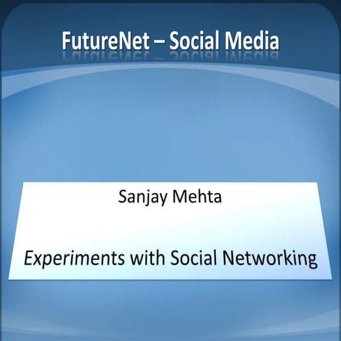 Experiments with Social Media & Networking