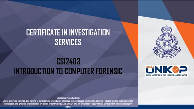 Introduction to computer forensics in IT society