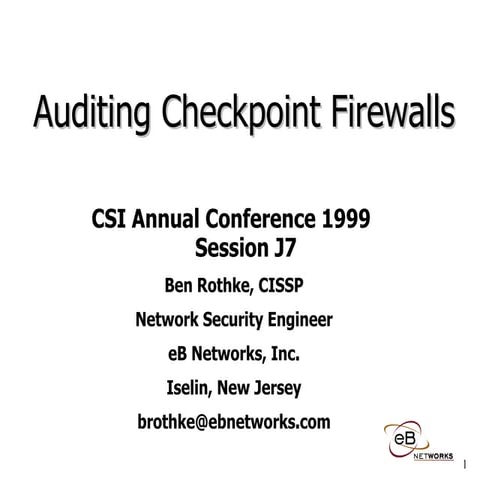 Auditing Check Point Firewalls