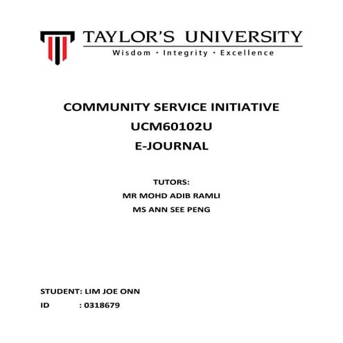 Community Service Initiative Journal
