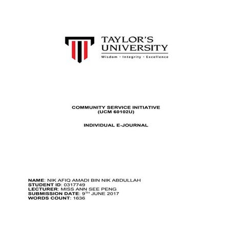 Csi individual journal