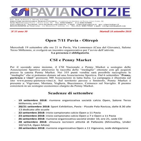 Modulo di iscrizione Calcio Open | PDF