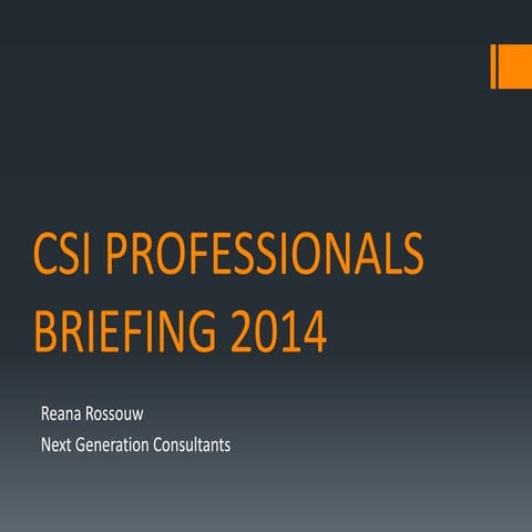 2014/2015 Trends and Forecasts - Corporate Social Investment and Development