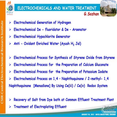 CSIR-CECRI-Industrial Conclave - Water treatment