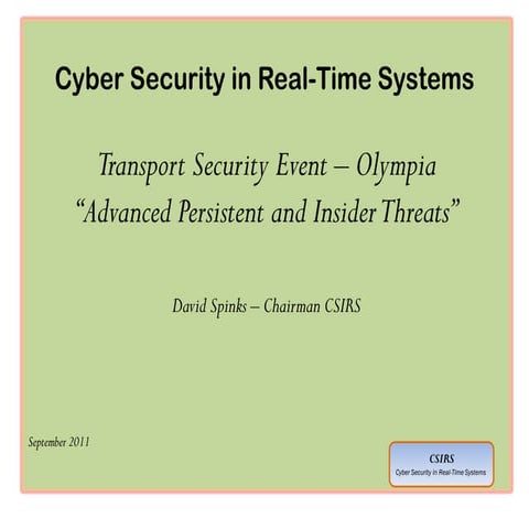 Csirs Trabsport Security September 2011 V 3.6