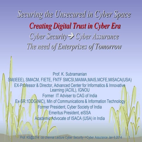 security and assurance lecture jan 14