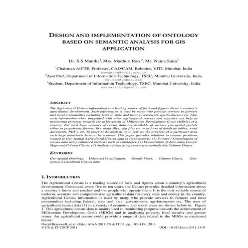 DESIGN AND IMPLEMENTATION OF ONTOLOGY BASED ON SEMANTIC ANALYSIS FOR GIS APPL...