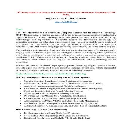 13th International Conference on Computer Science and Engineering (CSEN ...