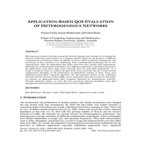 Application-Based QoS Evaluation of Heterogeneous Networks 