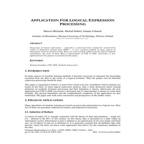 Application for Logical Expression Processing 