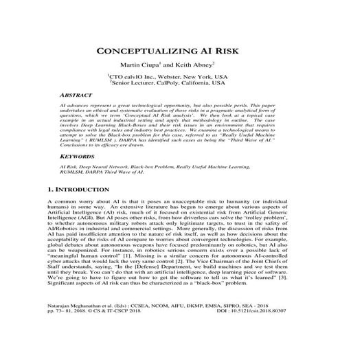 CONCEPTUALIZING AI RISK