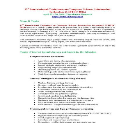 CFP - 12th International Conference on Computer Science, Information ...