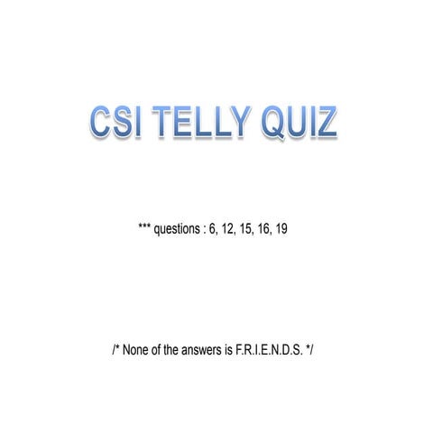 CSI TV Quiz [with answers]