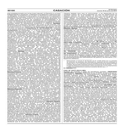CSJ - Sentencia de Casación Laboral N° 10377-2014 Lima - Es posible la reducc...