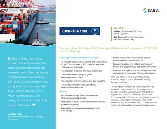 Case Study: Kuehne and Nagel