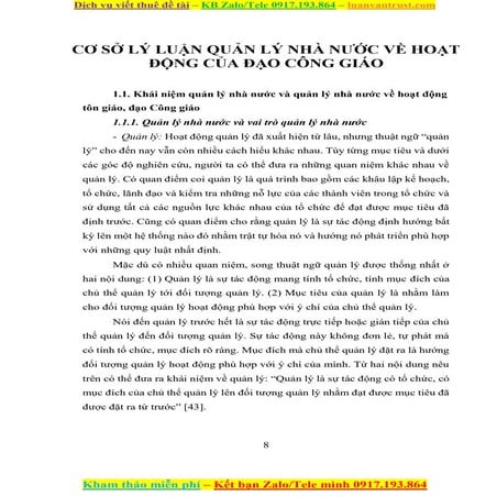 Cơ sở lý luận quản lý nhà nước về hoạt động của đạo công giáo.docx