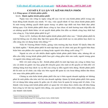 CƠ SỞ LÝ LUẬN VỀ KÊNH PHÂN PHỐI.docx
