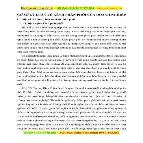 Cơ sở lý luận về kênh phân phối của doanh nghiệp.docx