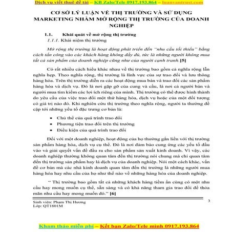 Cơ sở lý luận về thị trường và sử dụng marketing nhằm mở rộng thị trường của doanh nghiệp.docx