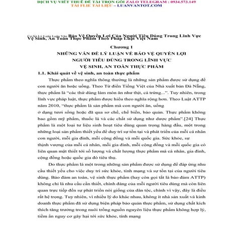 Cơ Sở Lý Luận Bảo Vệ Quyền Lợi Của Người Tiêu Dùng Trong Lĩnh Vực Vệ Sinh