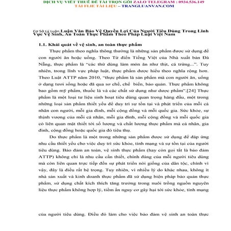 Cơ Sở Lý Luận Luận Văn Bảo Vệ Quyền Lợi Của Người Tiêu Dùng Trong Lĩnh Vự...
