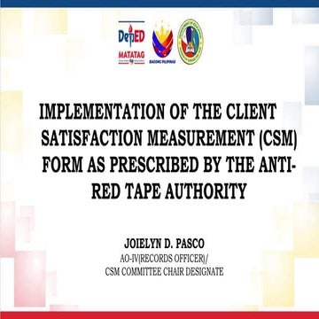 Client Satisfaction Measurement and Division Tracking System