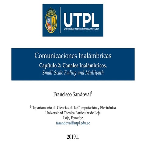 CI19. Presentación 5. Small scale path loss (simplificada)