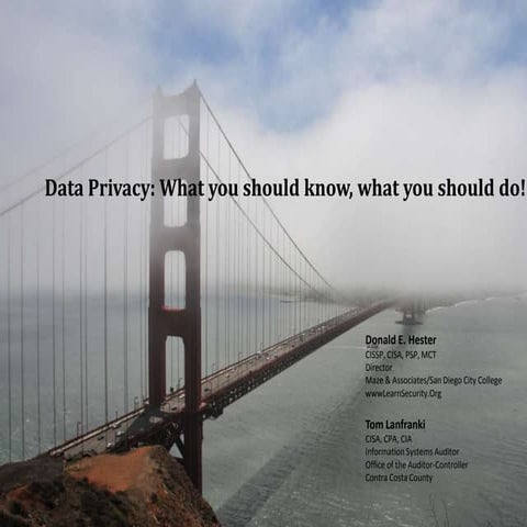 CSMFO 2012 Data Privacy in Local Government