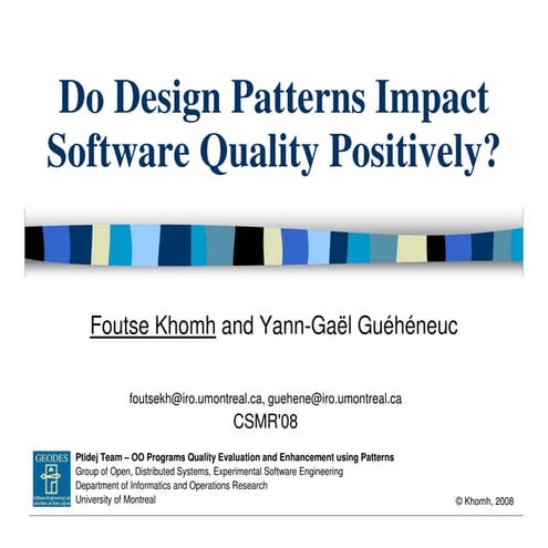SOFTWARE QUALITY ASSURANCE AND DESIGN PATTERNS | PPTX