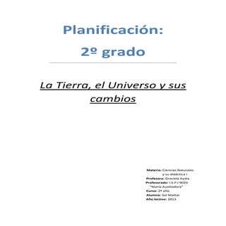 Cs naturales planificacion 2º grado